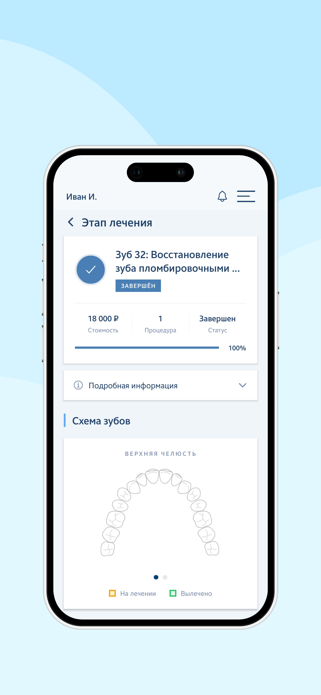 Экран приложения ClinicIQ
